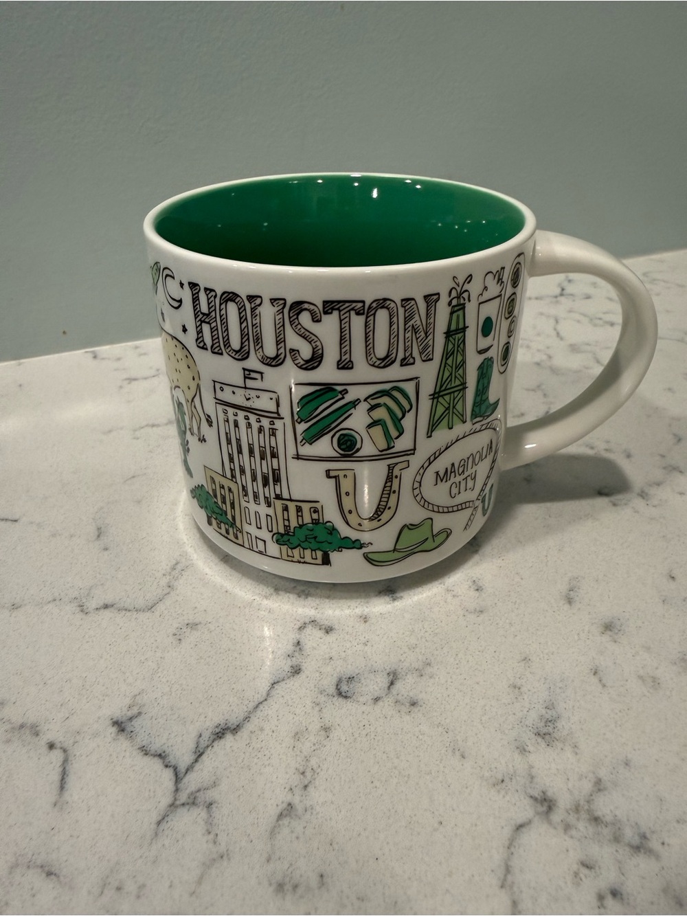 STARBUCKS Houston Green Ceramic BEEN THERE SERIES
